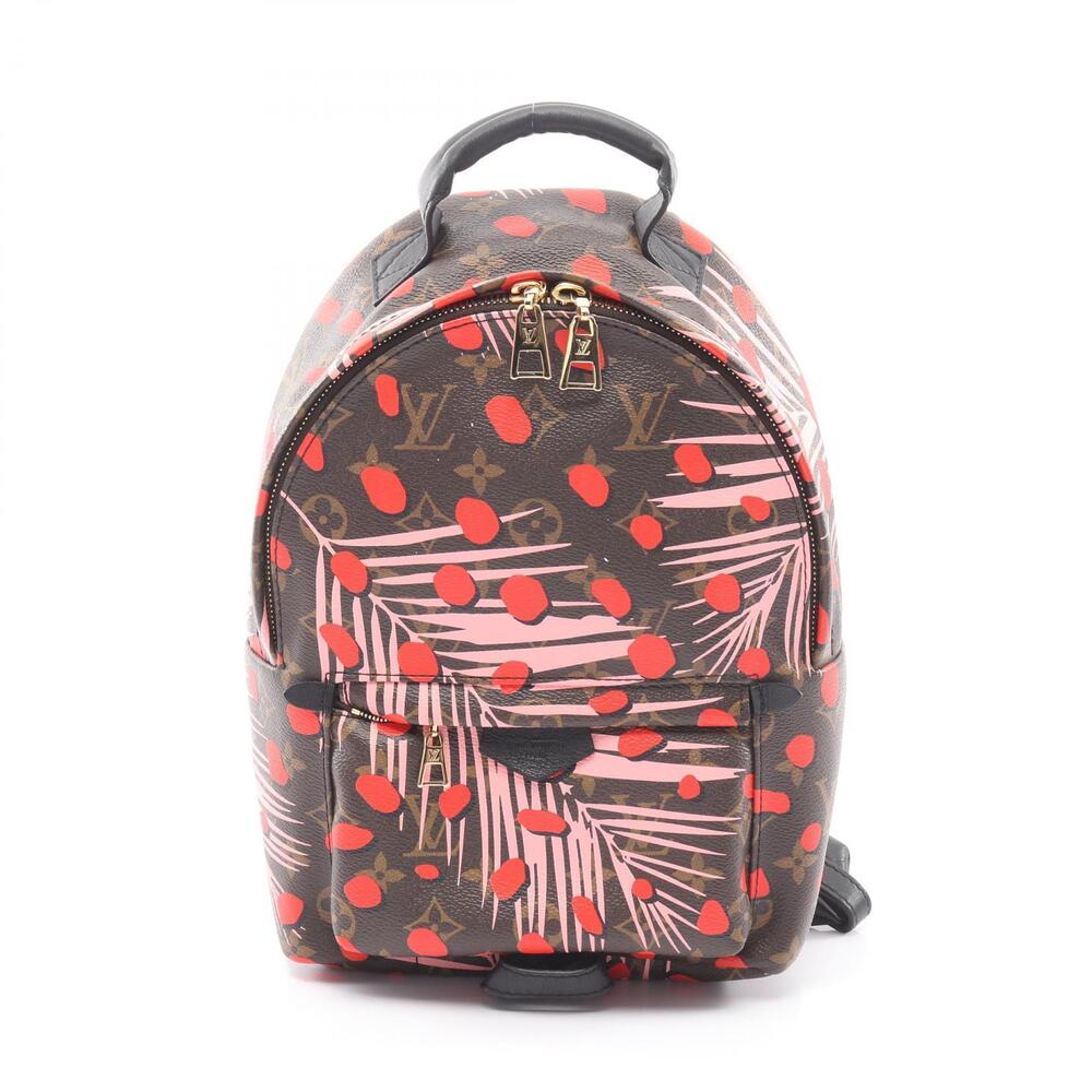 Louis Vuitton Palm Springs Monogram Jungle Dot Backpack Canvas Leather Red Pink